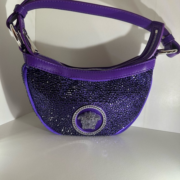 Versace Shimmering Purple Shoulder Bag - Picture 1 of 3